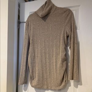 Maternity Heathered Knit Top - Beige
